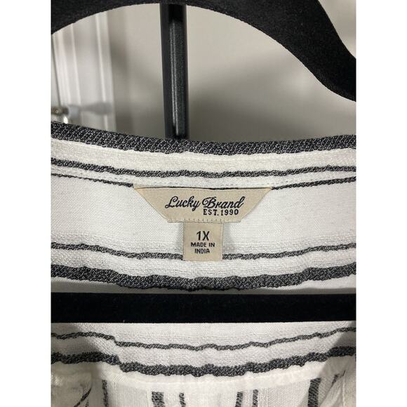 Lucky Brand Womens Size 1X Striped Long Sleeve Button Up Shirt - Picture 5 of 9